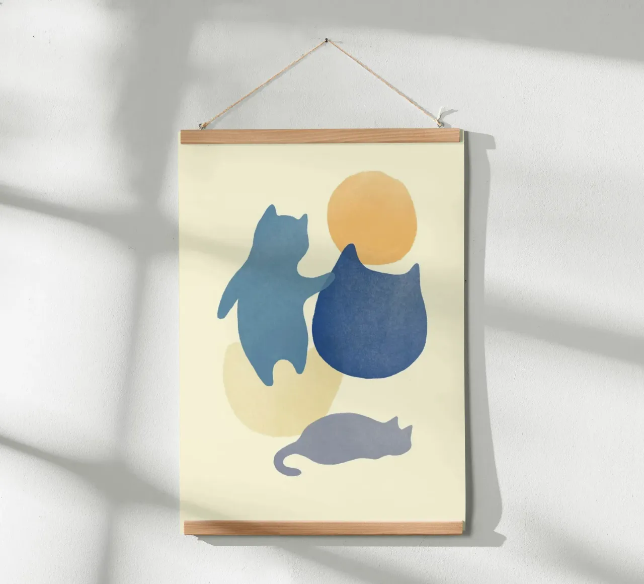 cat shape in color poster con telaio in alluminio da melts