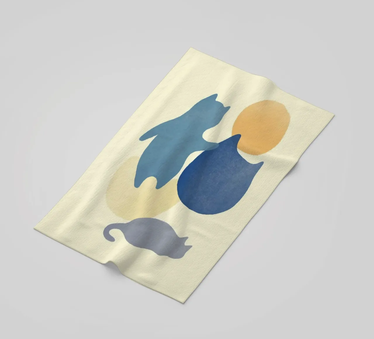cat shape in color telo mare da melts