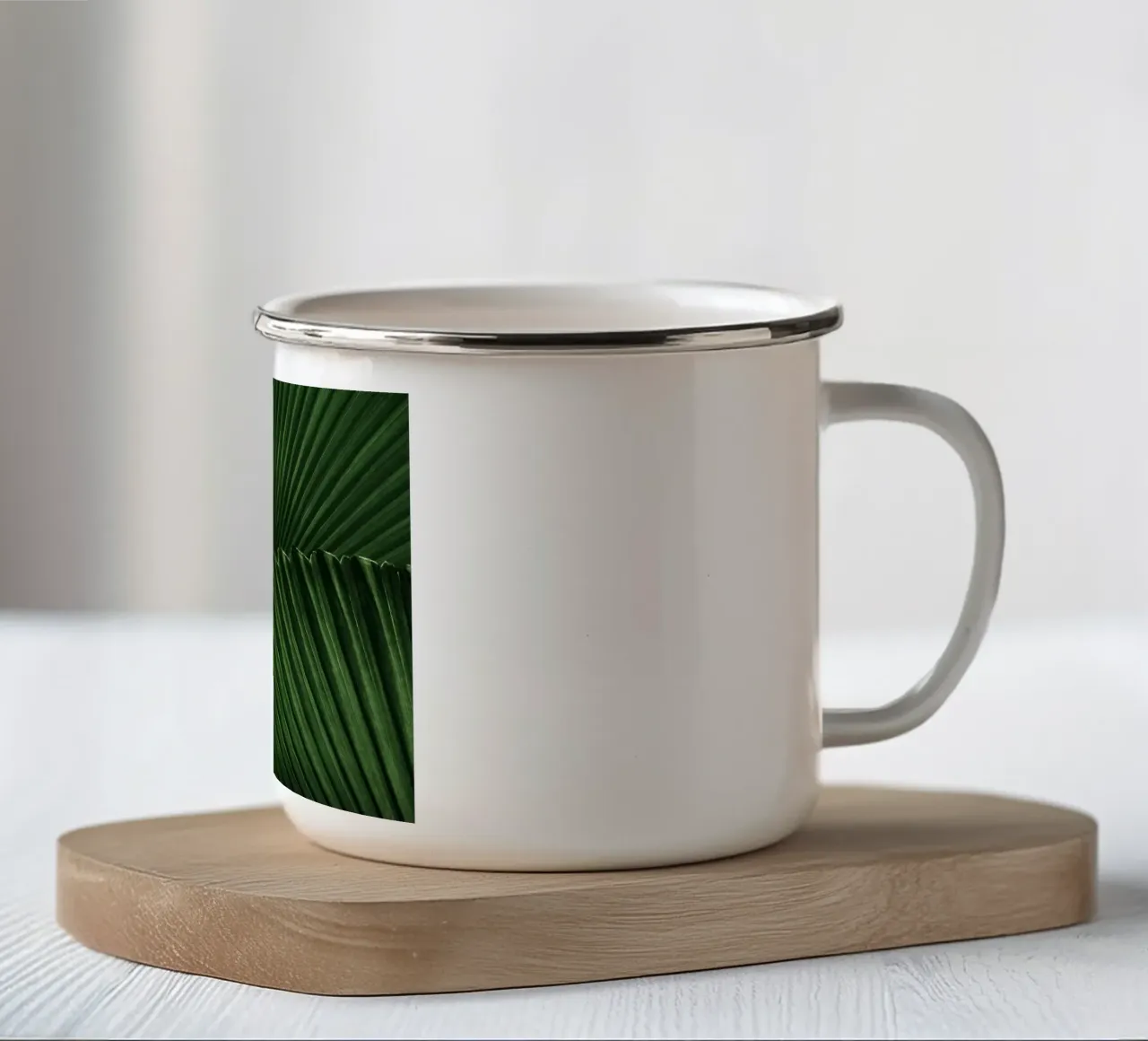 Doppi strati di fronde di palma tazza in smalto da Earthly Visions