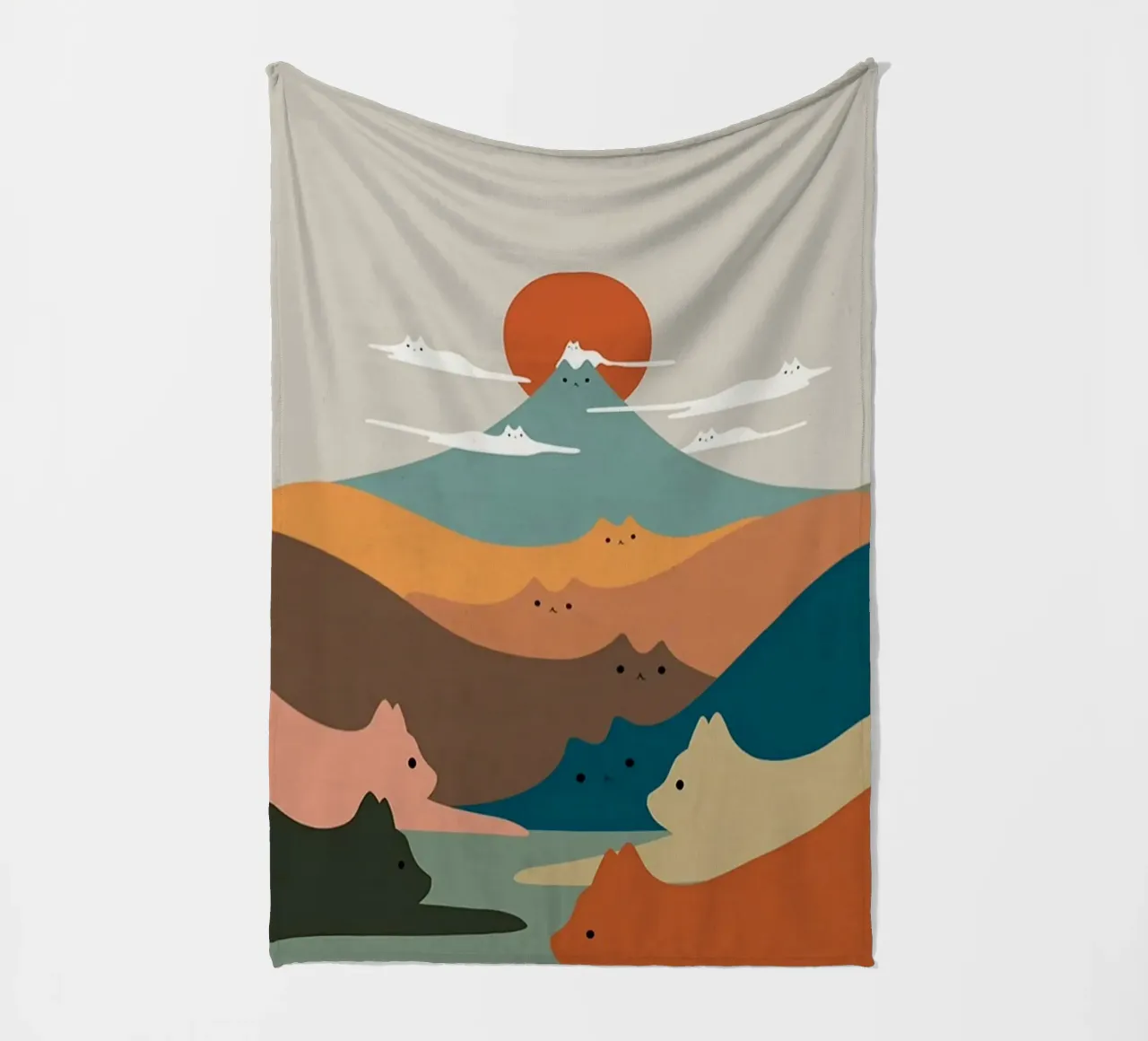 cat shape mountain coperta in pile da melts
