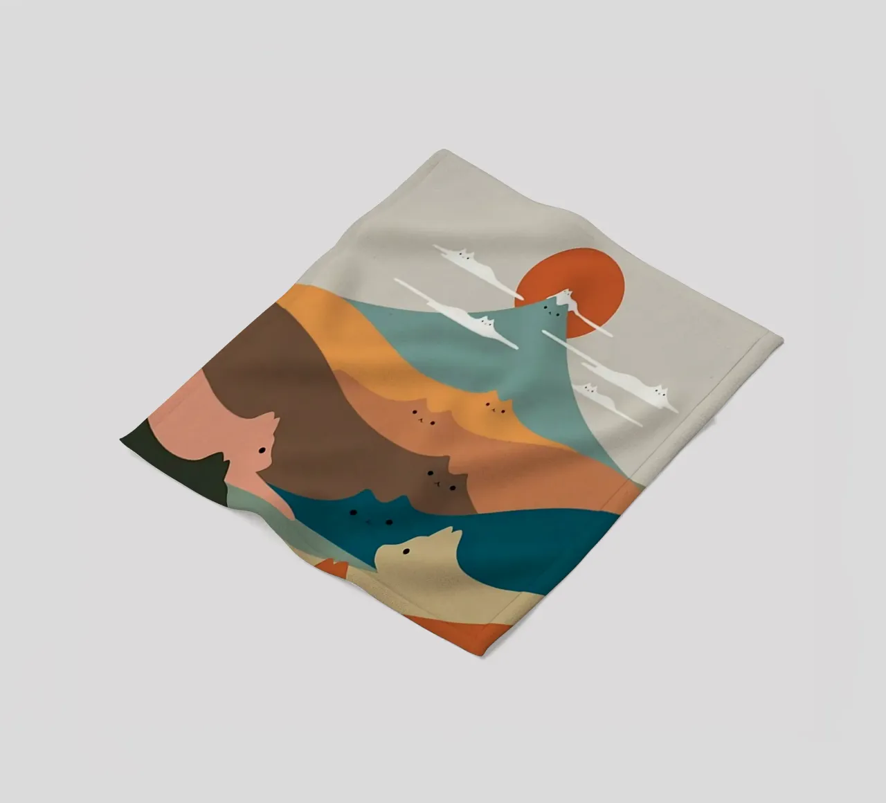 cat shape mountain coperta in pile da melts