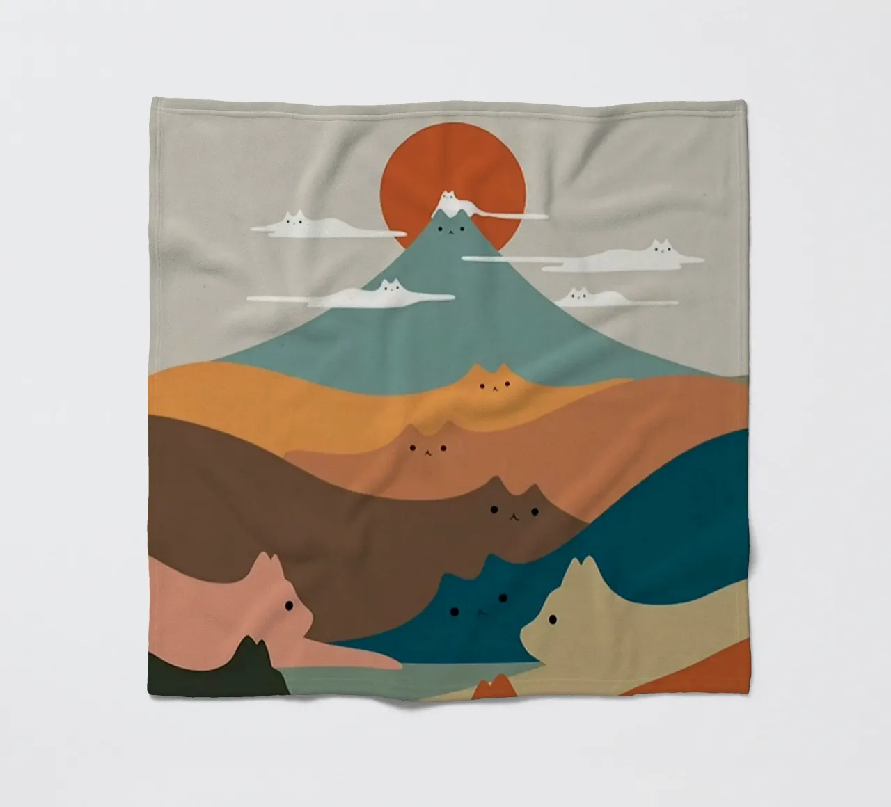cat shape mountain coperta in pile da melts