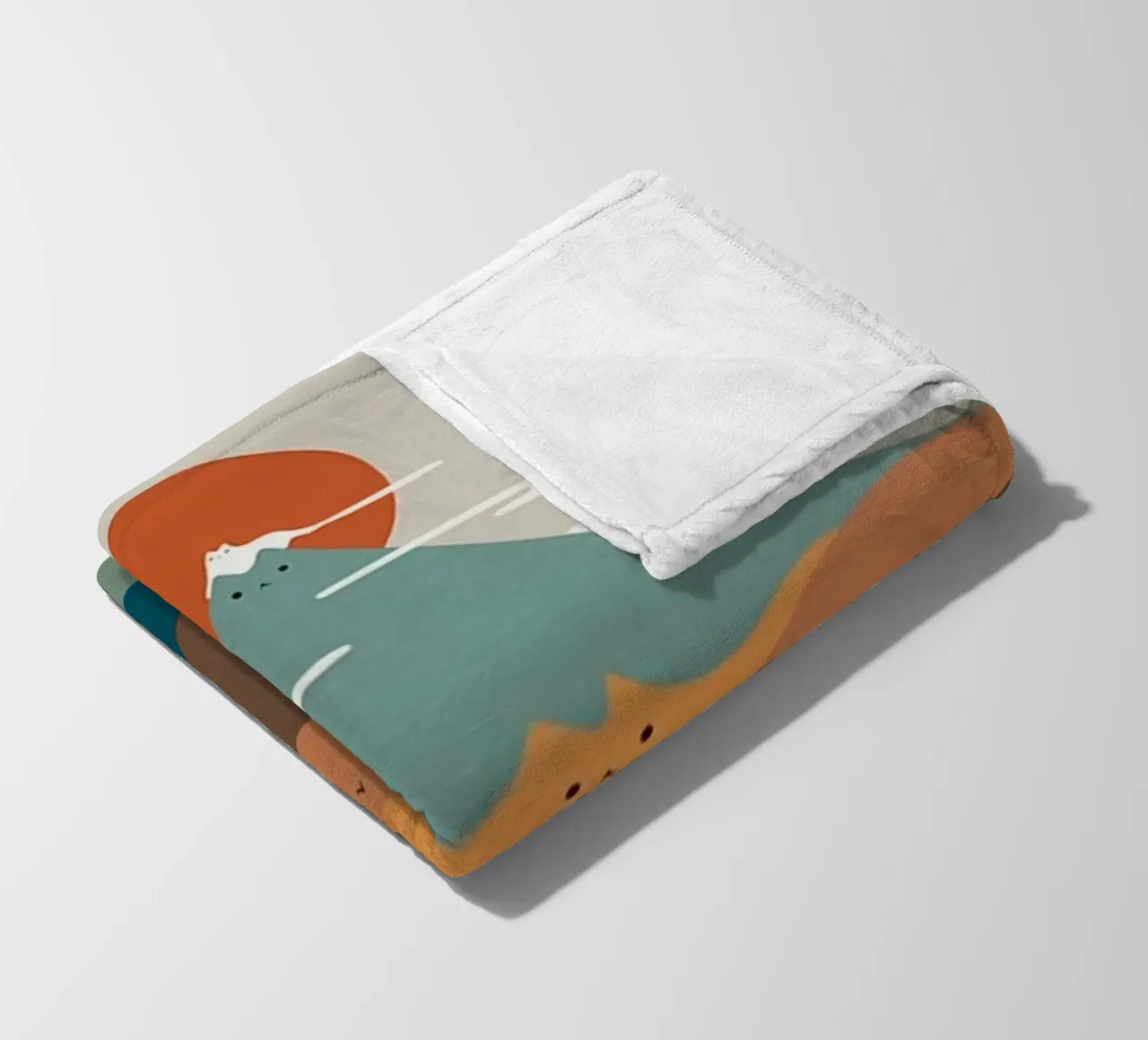 cat shape mountain coperta in pile da melts