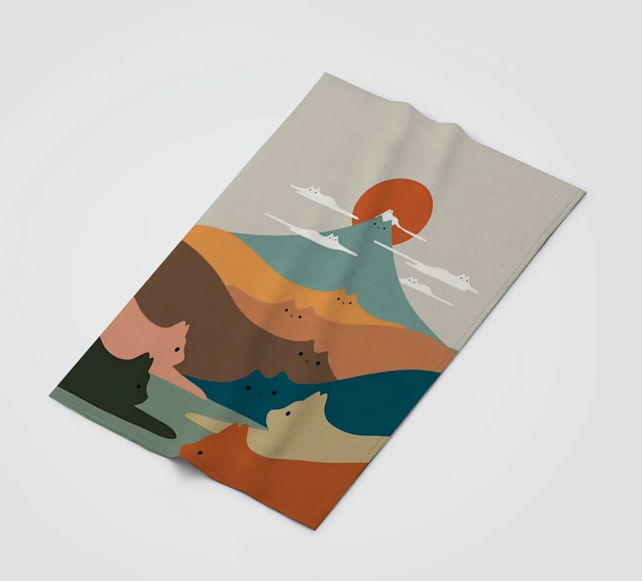 cat shape mountain coperta in pile da melts