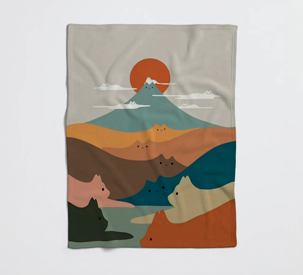 cat shape mountain coperta in pile da melts