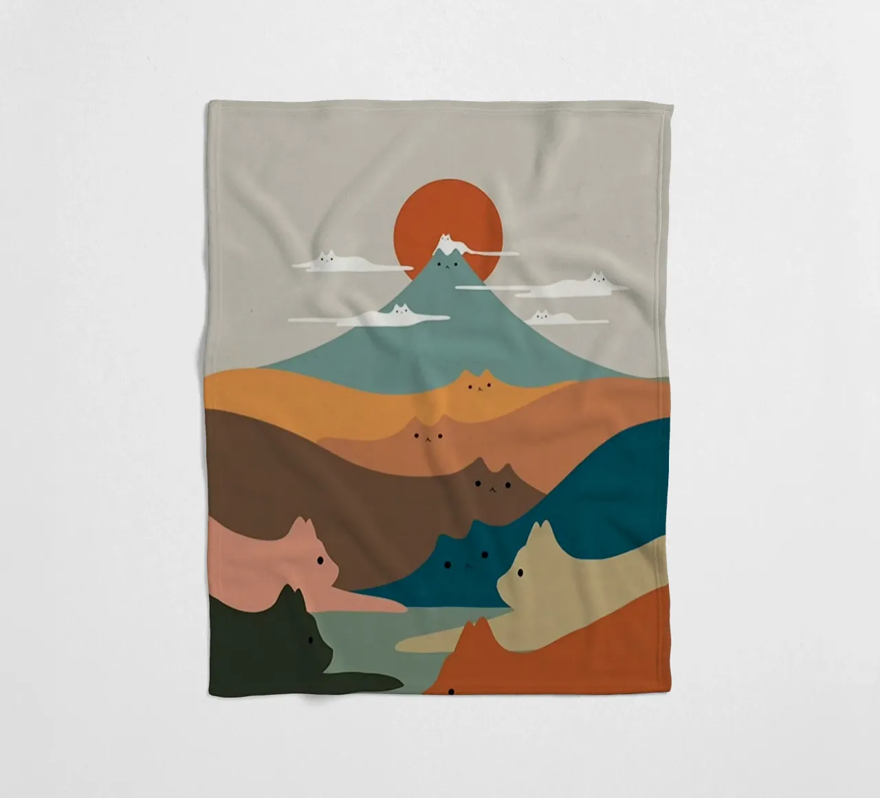cat shape mountain coperta in pile da melts