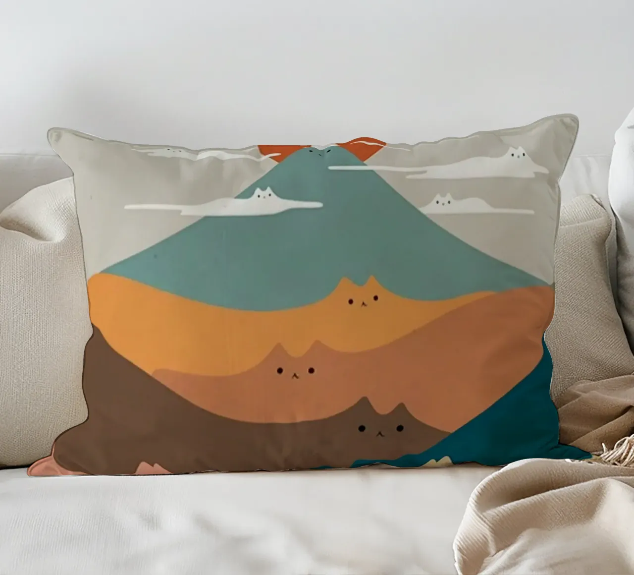 cat shape mountain cuscino da melts