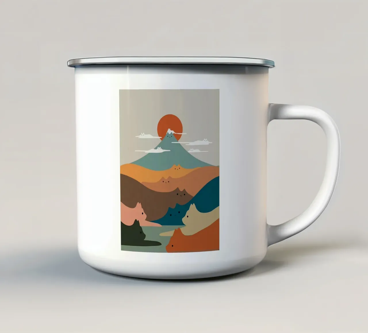 cat shape mountain tazza in smalto da melts