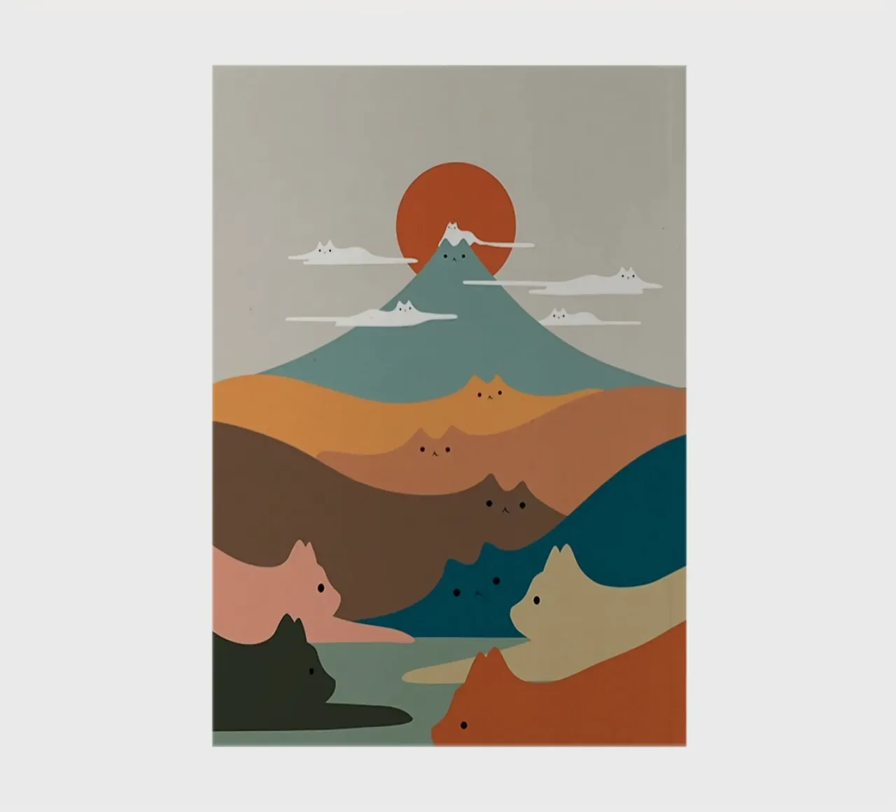 cat shape mountain notebook by melts