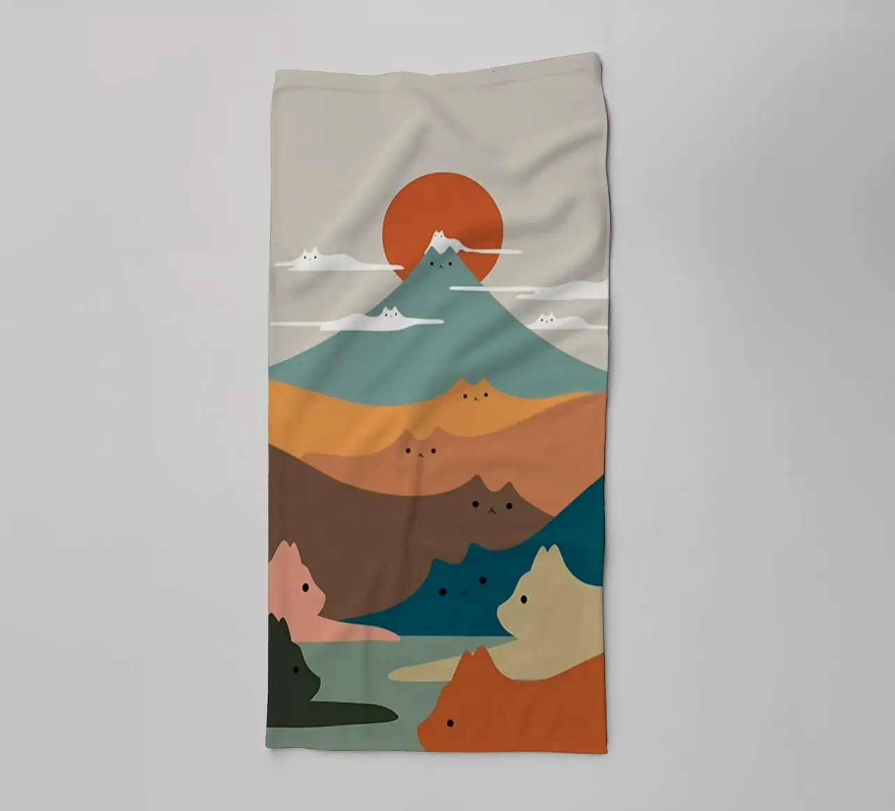 cat shape mountain asciugamano da bagno da melts