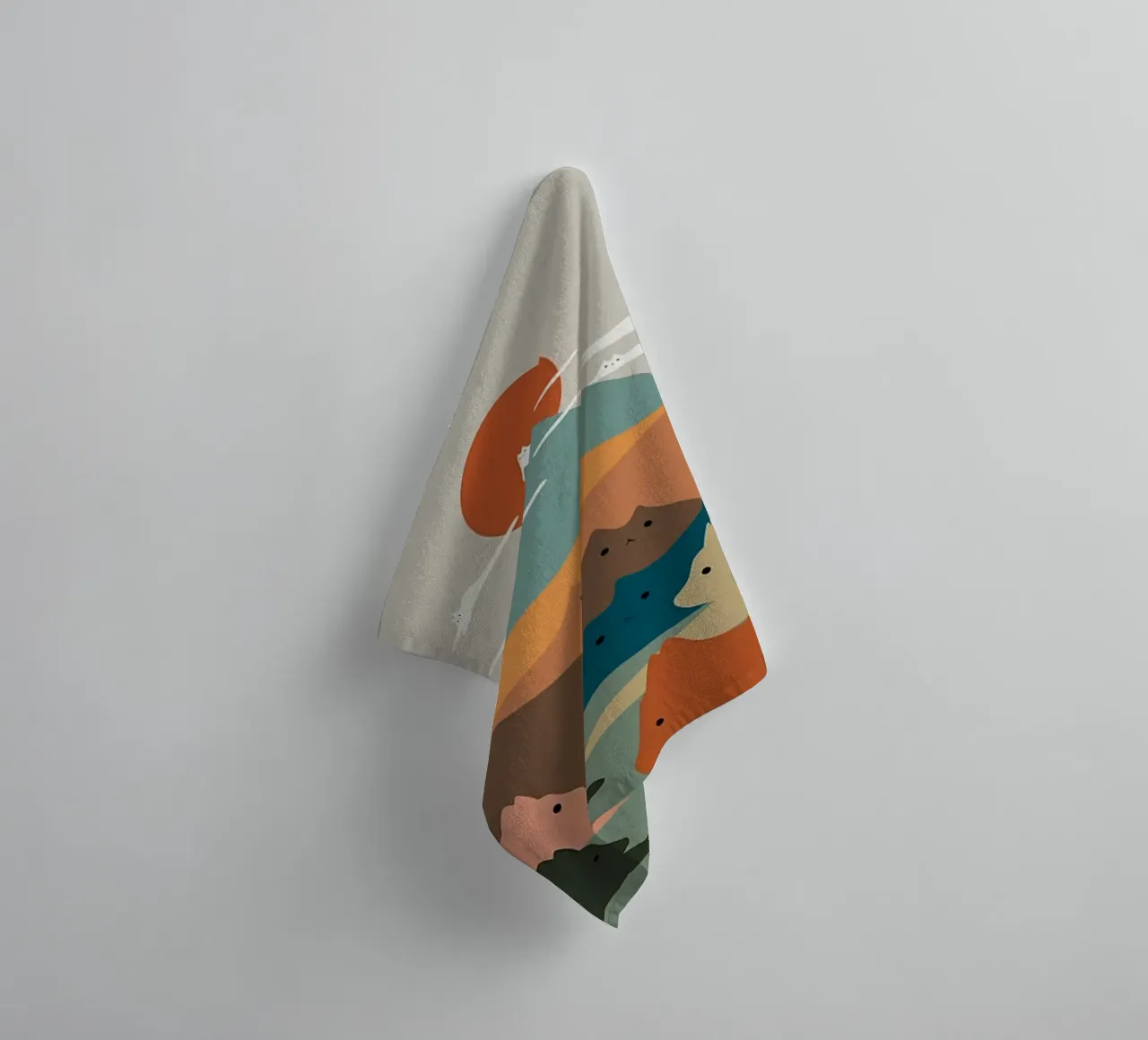 cat shape mountain asciugamano da bagno da melts