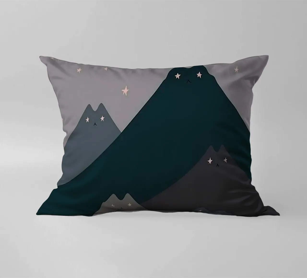 cat shape mountain wave in moonight cuscino da melts
