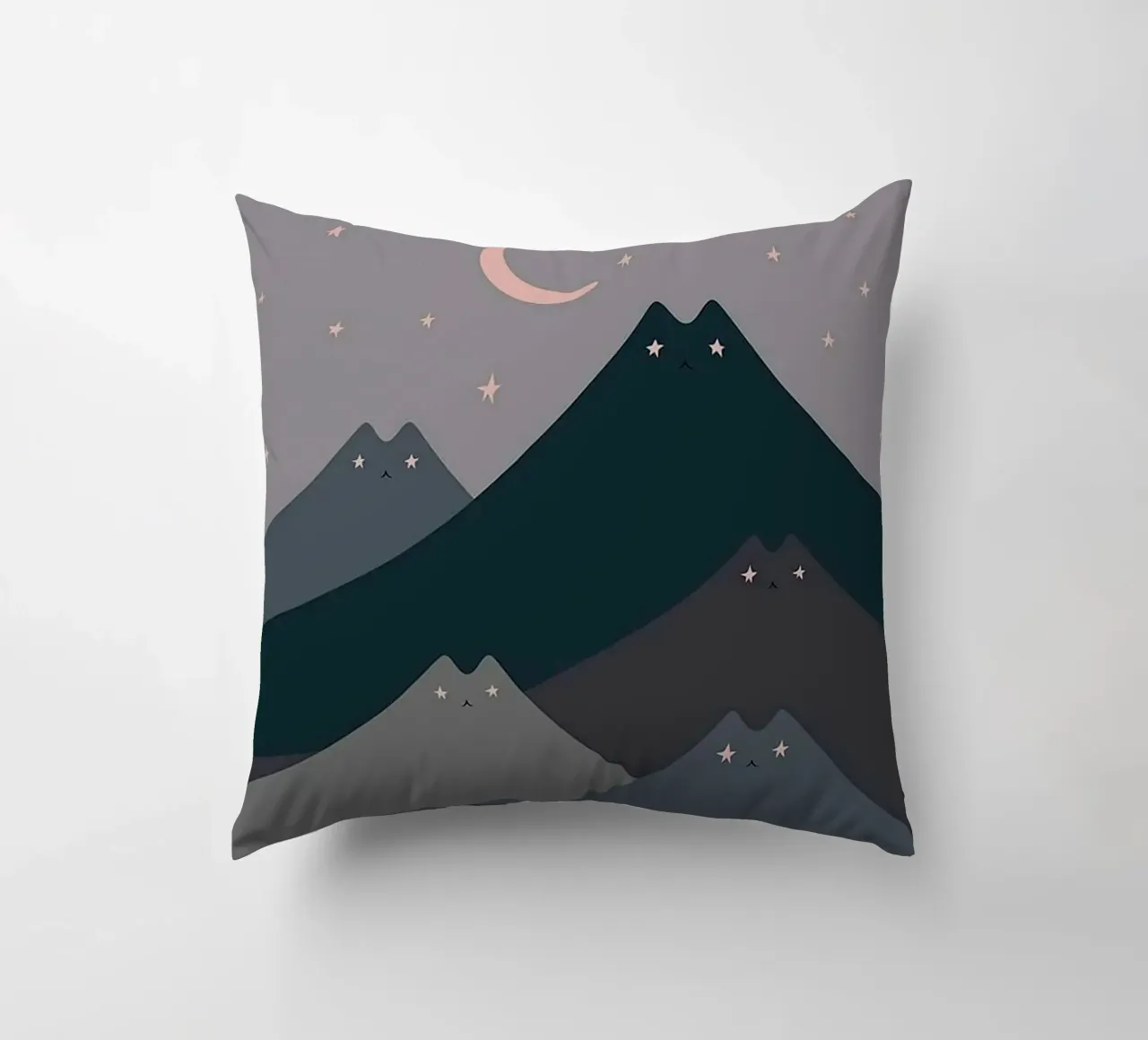 cat shape mountain wave in moonight cuscino da melts