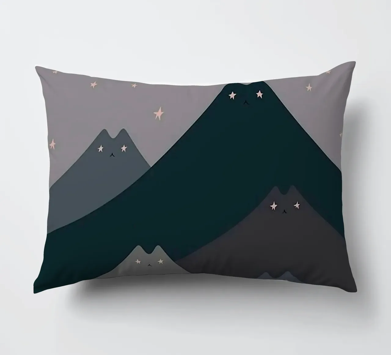 cat shape mountain wave in moonight cuscino da melts
