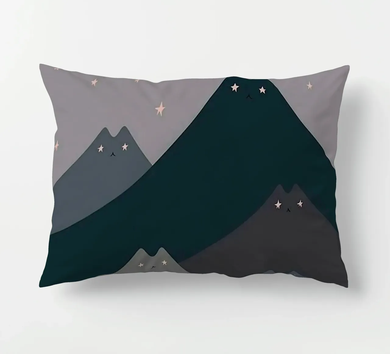cat shape mountain wave in moonight cuscino da melts