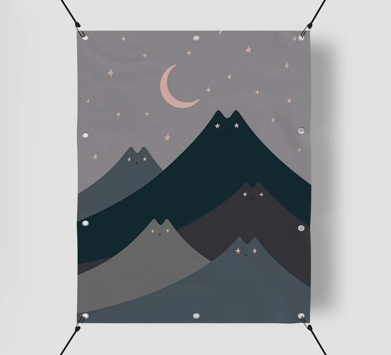 cat shape mountain wave in moonight telo in pvc da melts