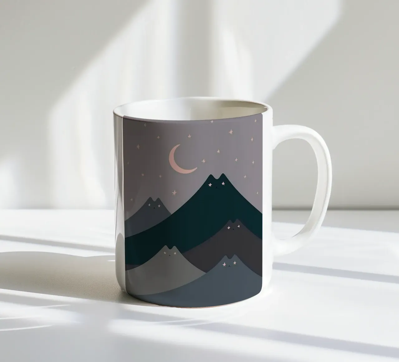 cat shape mountain wave in moonight tazza in ceramica da melts