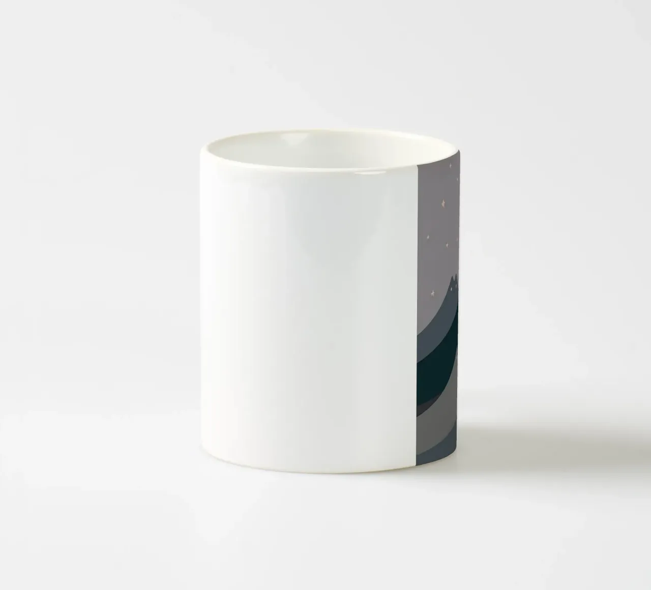 cat shape mountain wave in moonight tazza in ceramica da melts