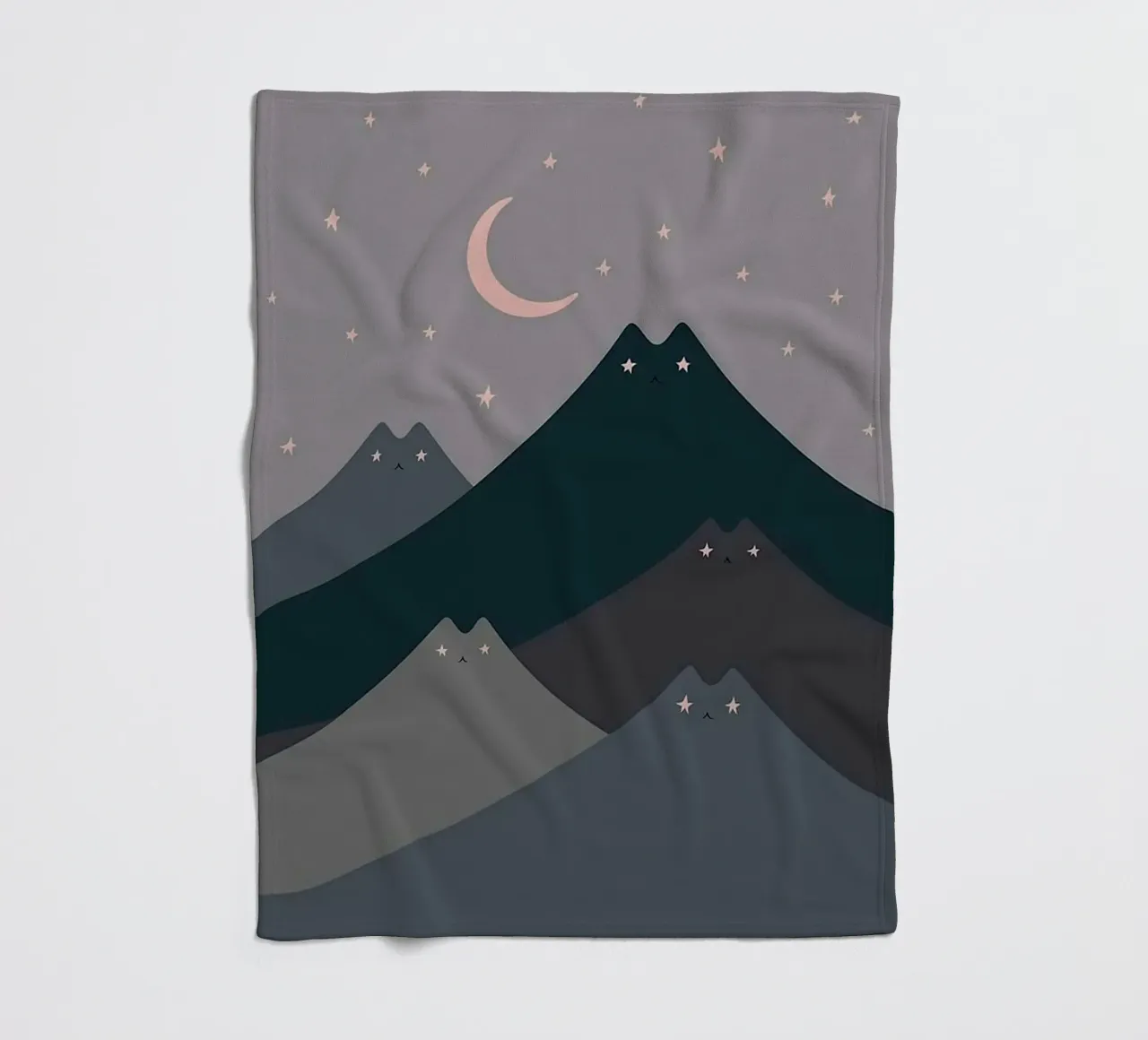 cat shape mountain wave in moonight Fleecedecke von melts