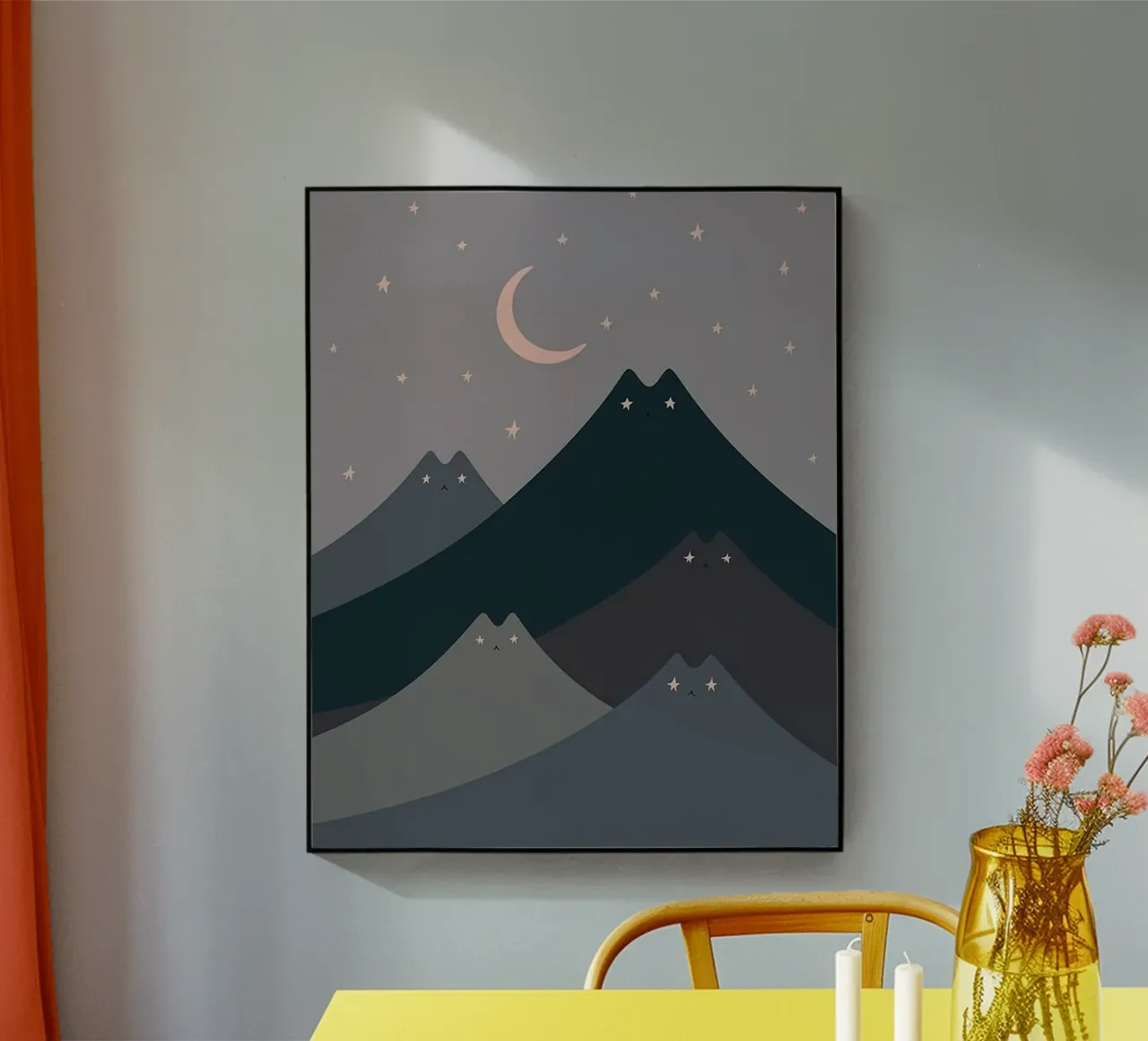 cat shape mountain wave in moonight plexiglass da melts