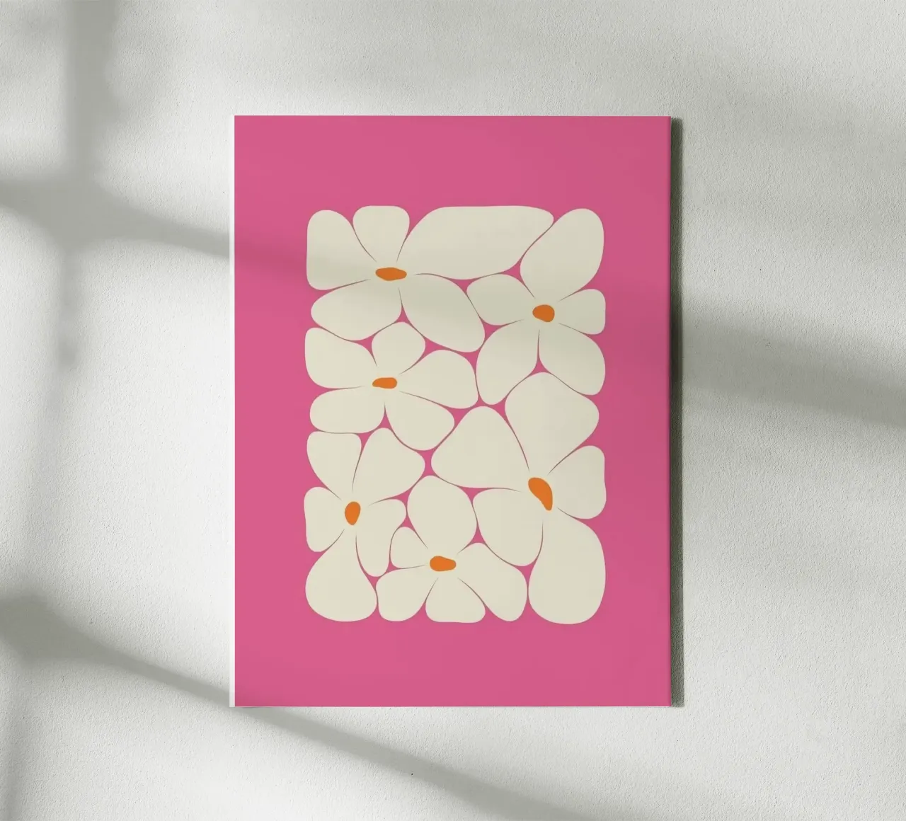 shape flower in pink background canvas met Baklijst van hamily