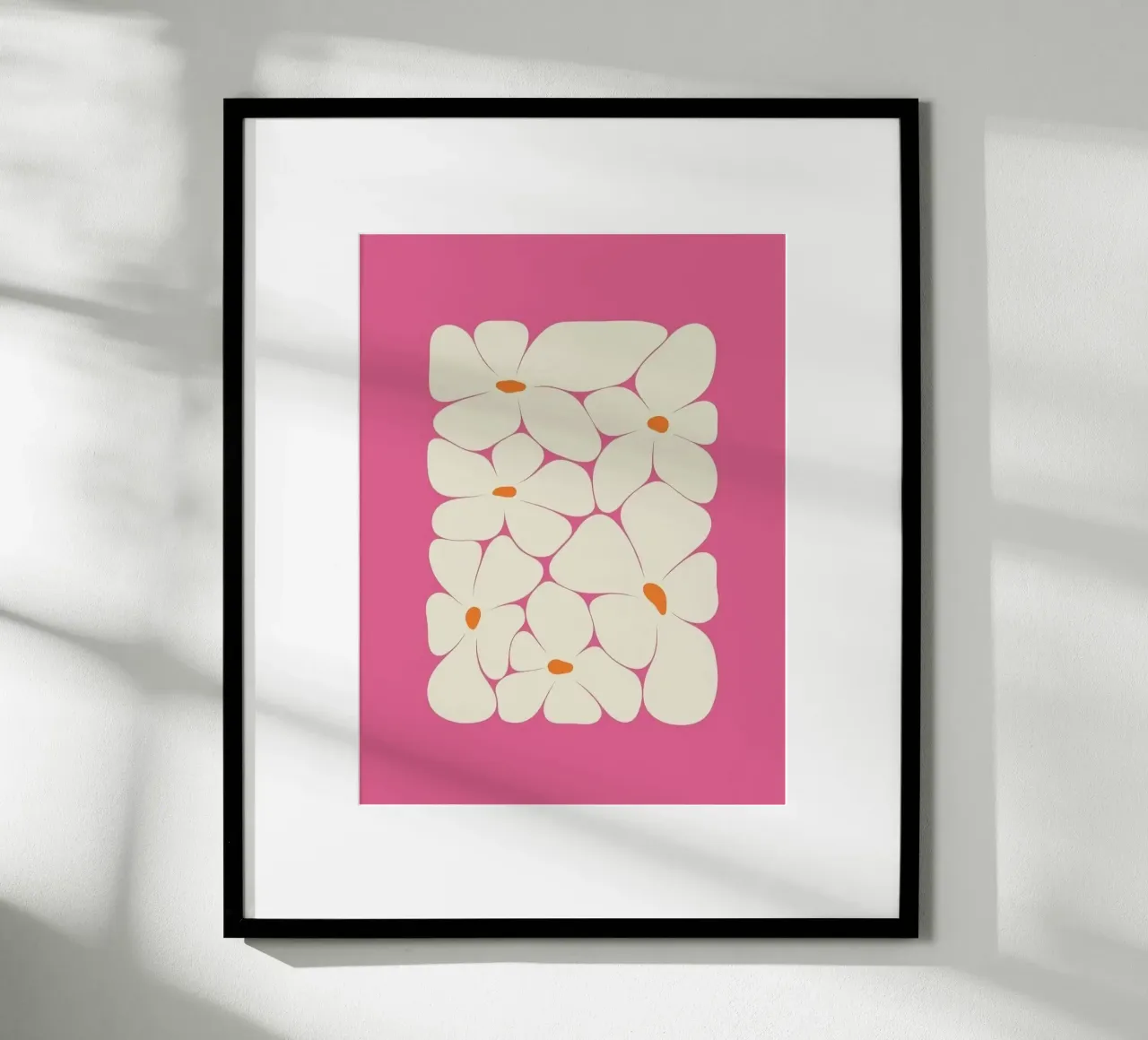 shape flower in pink background poster van hamily