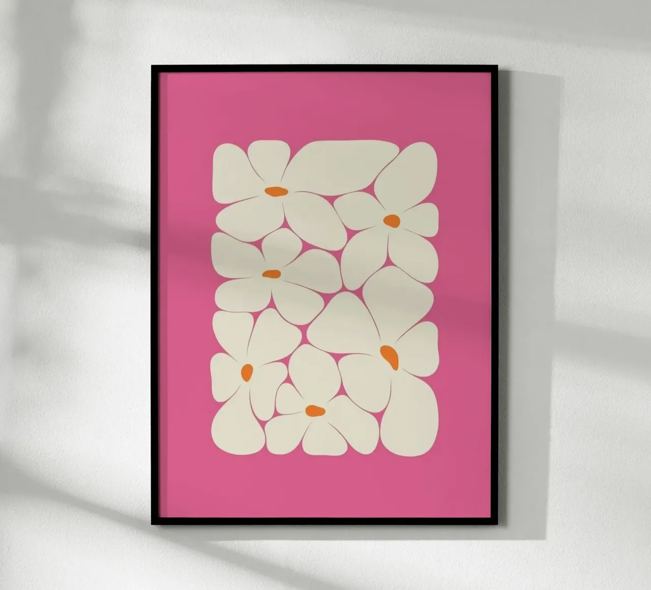 shape flower in pink background poster van hamily