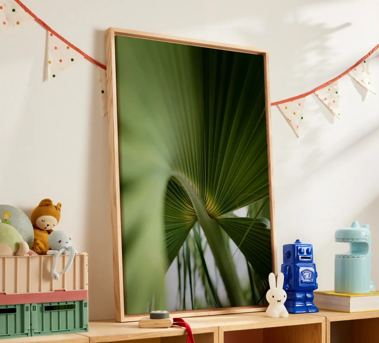 Palm petiole canvas with Floater frame by Earthly Visions