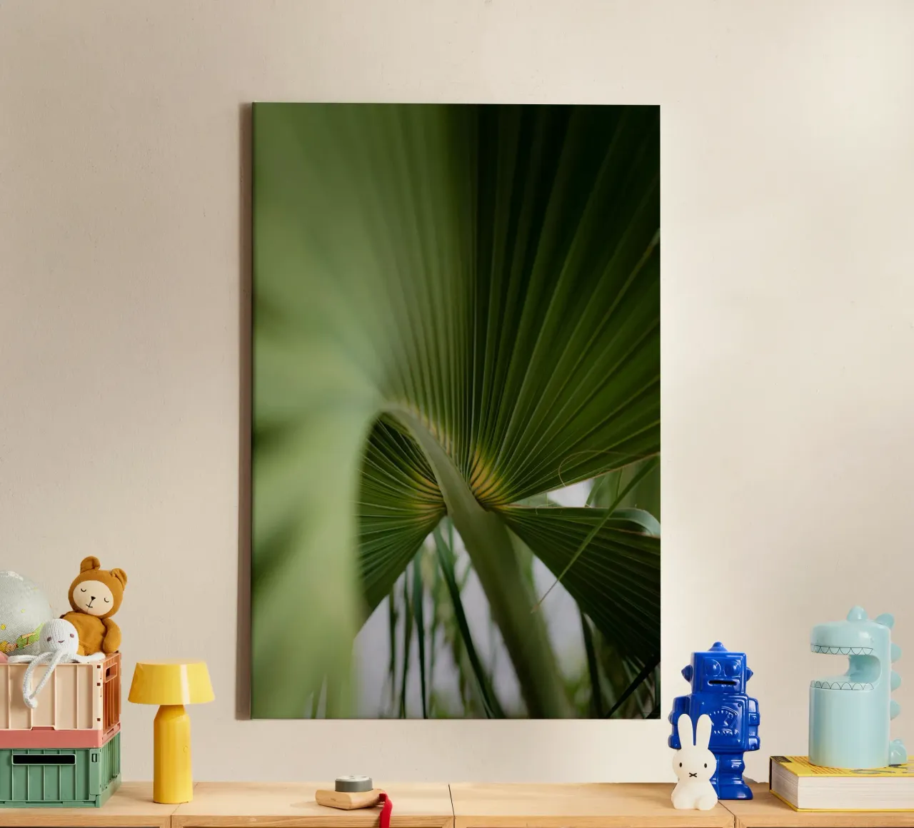 Palm petiole canvas with Floater frame by Earthly Visions