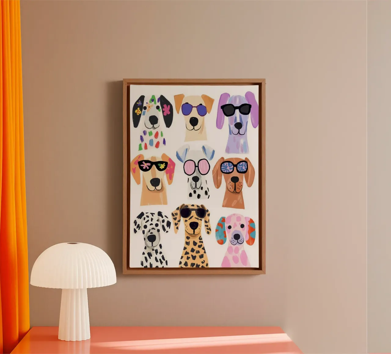 dog cool in collection tela con Cornice a cassetta da melts