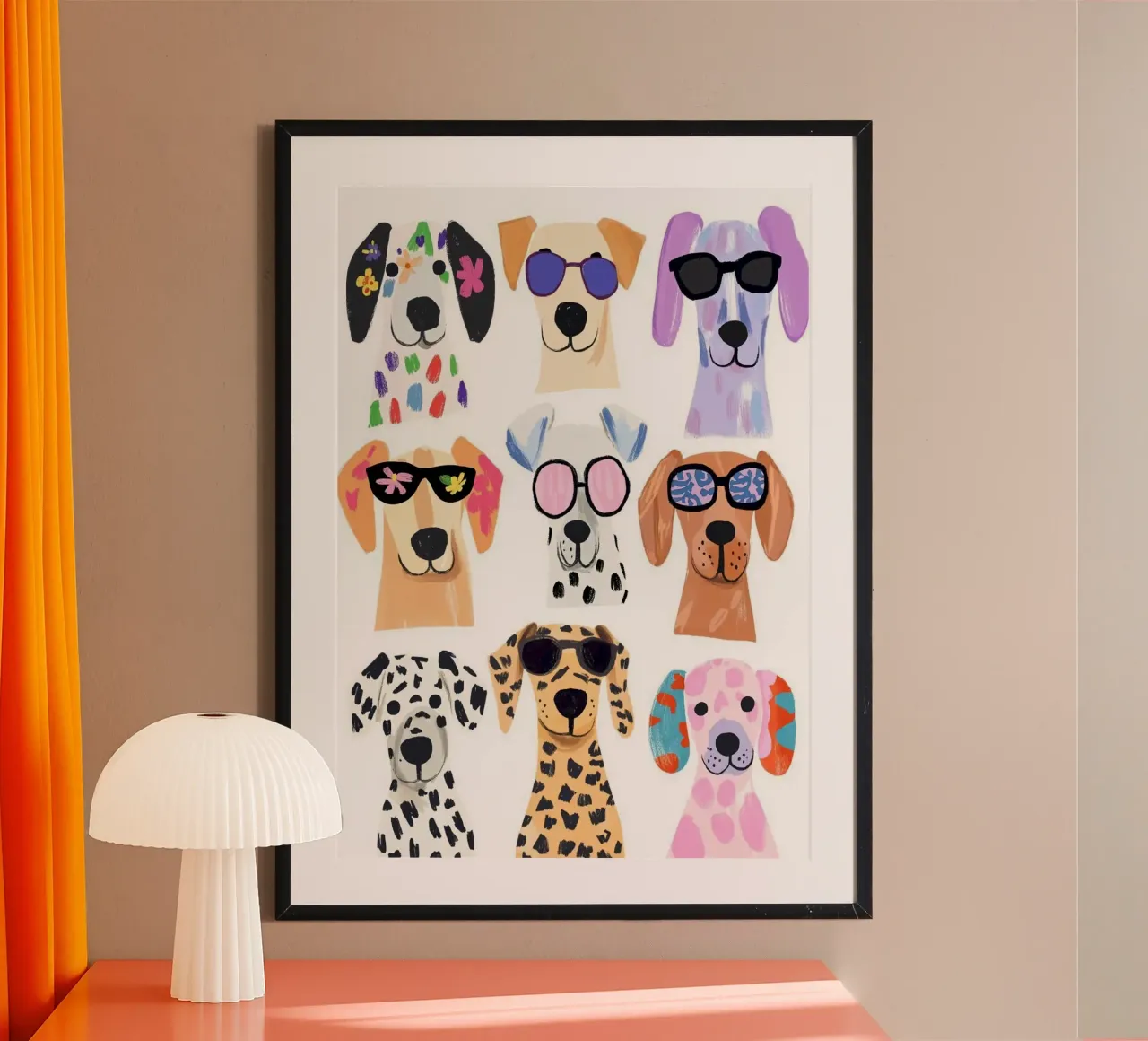 dog cool in collection poster con telaio in legno da melts