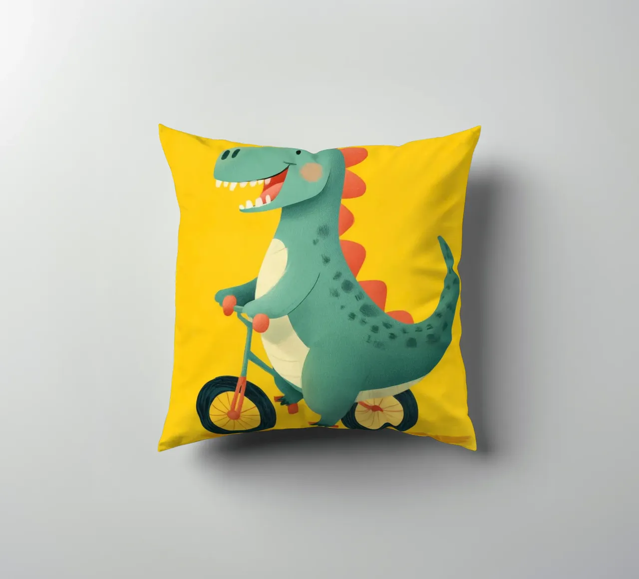 Dino on Wheels kussen van Kiara