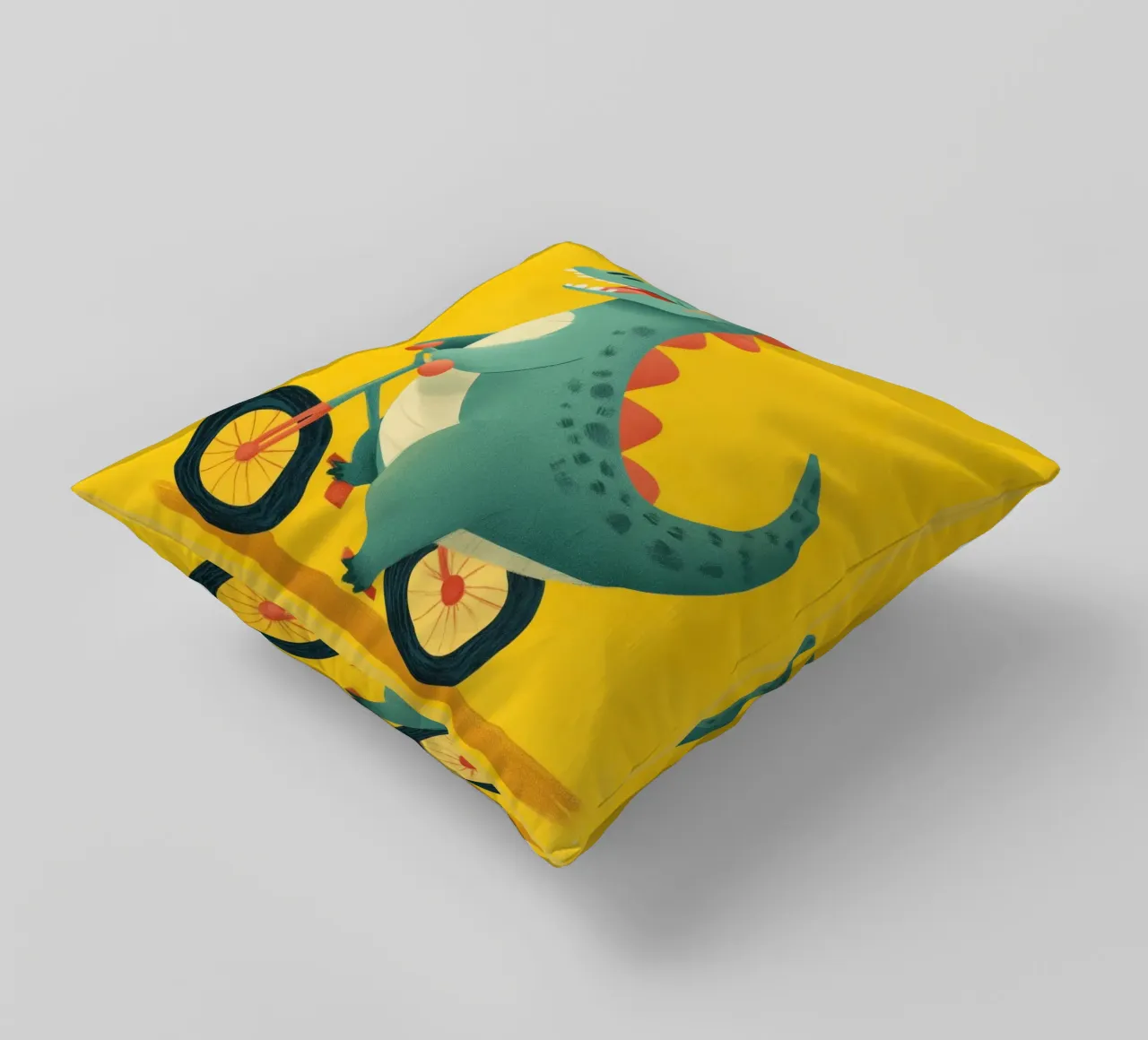 Dino on Wheels kussen van Kiara