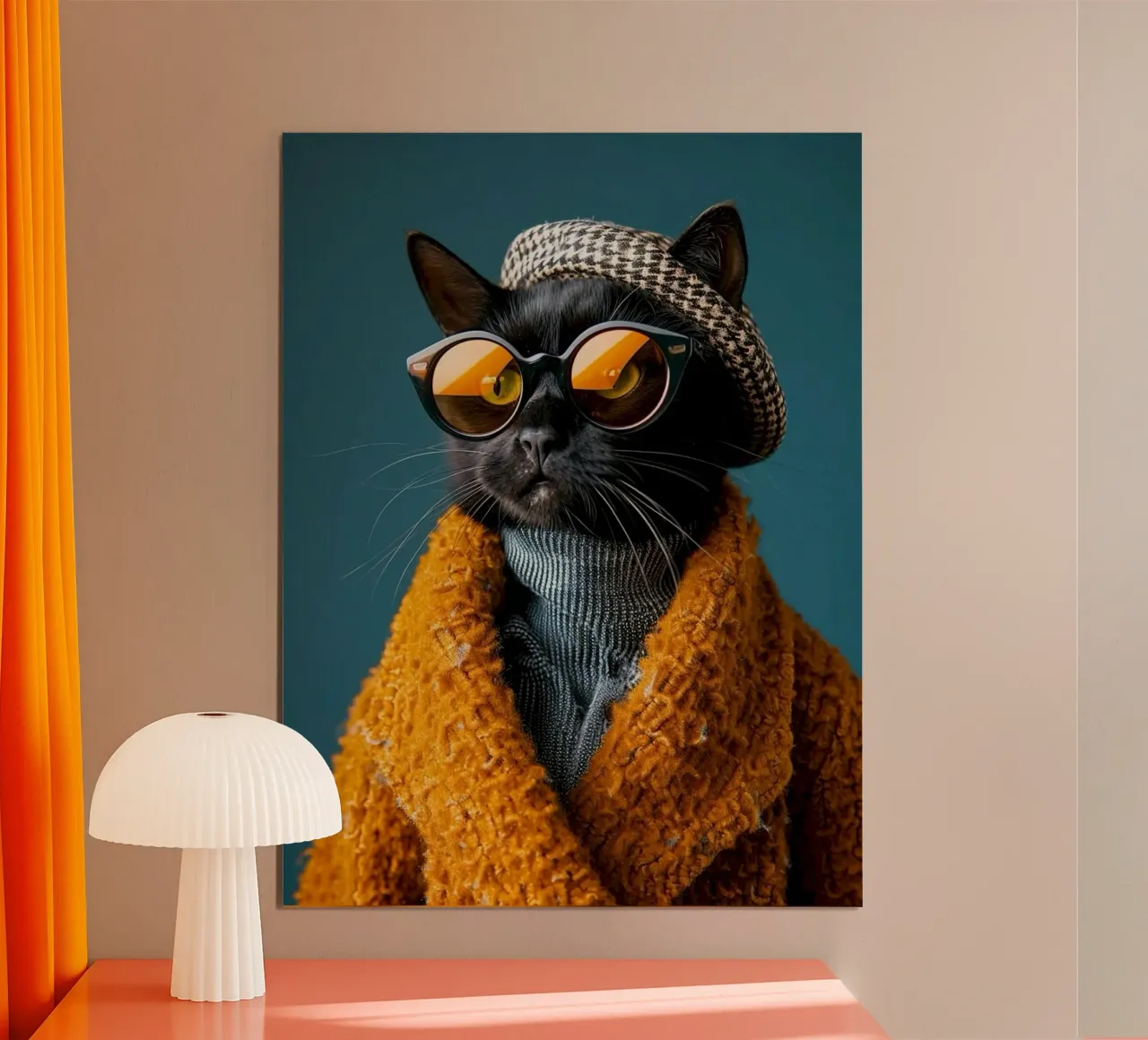 elegant cat in winter fashion poster da hamily