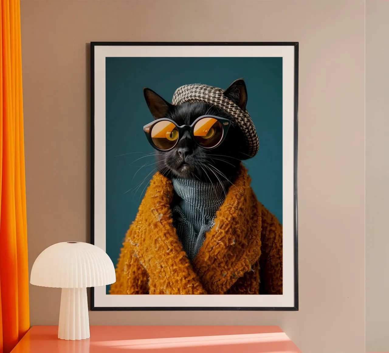 elegant cat in winter fashion poster da hamily