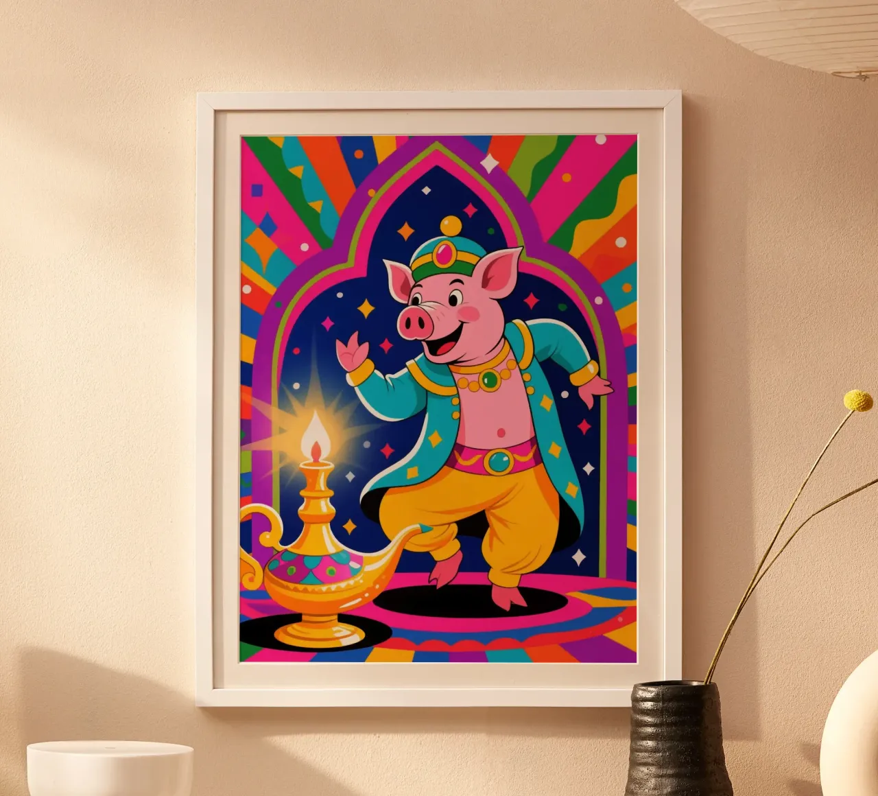 lampada genio maiale poster da knowledge