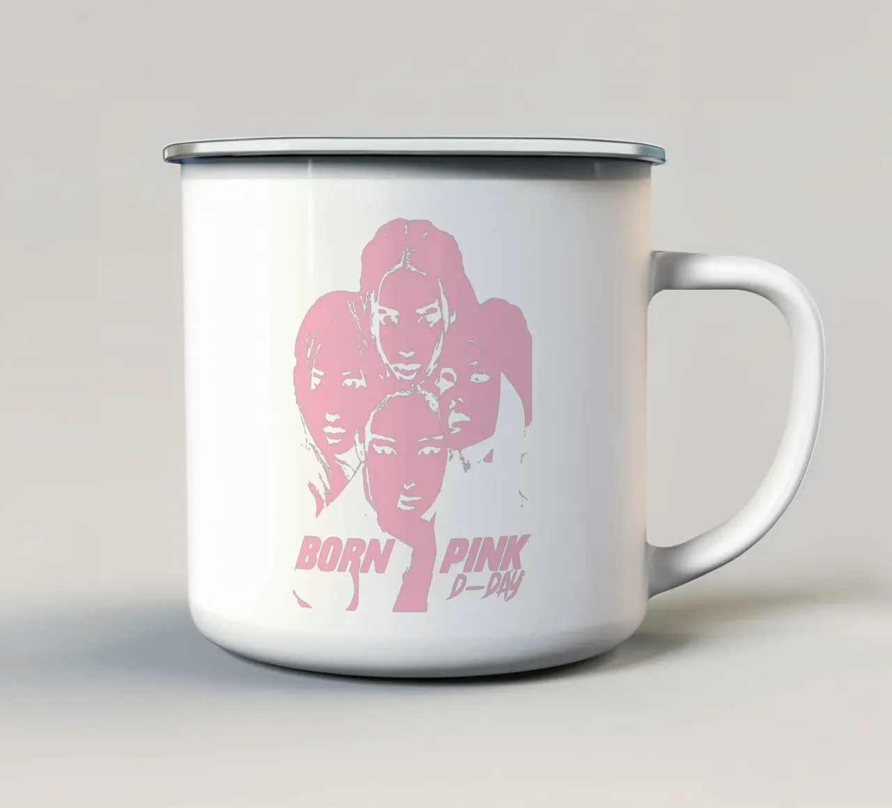 Silhouette Viso Nero Rosa tazza in smalto da grass.studio_