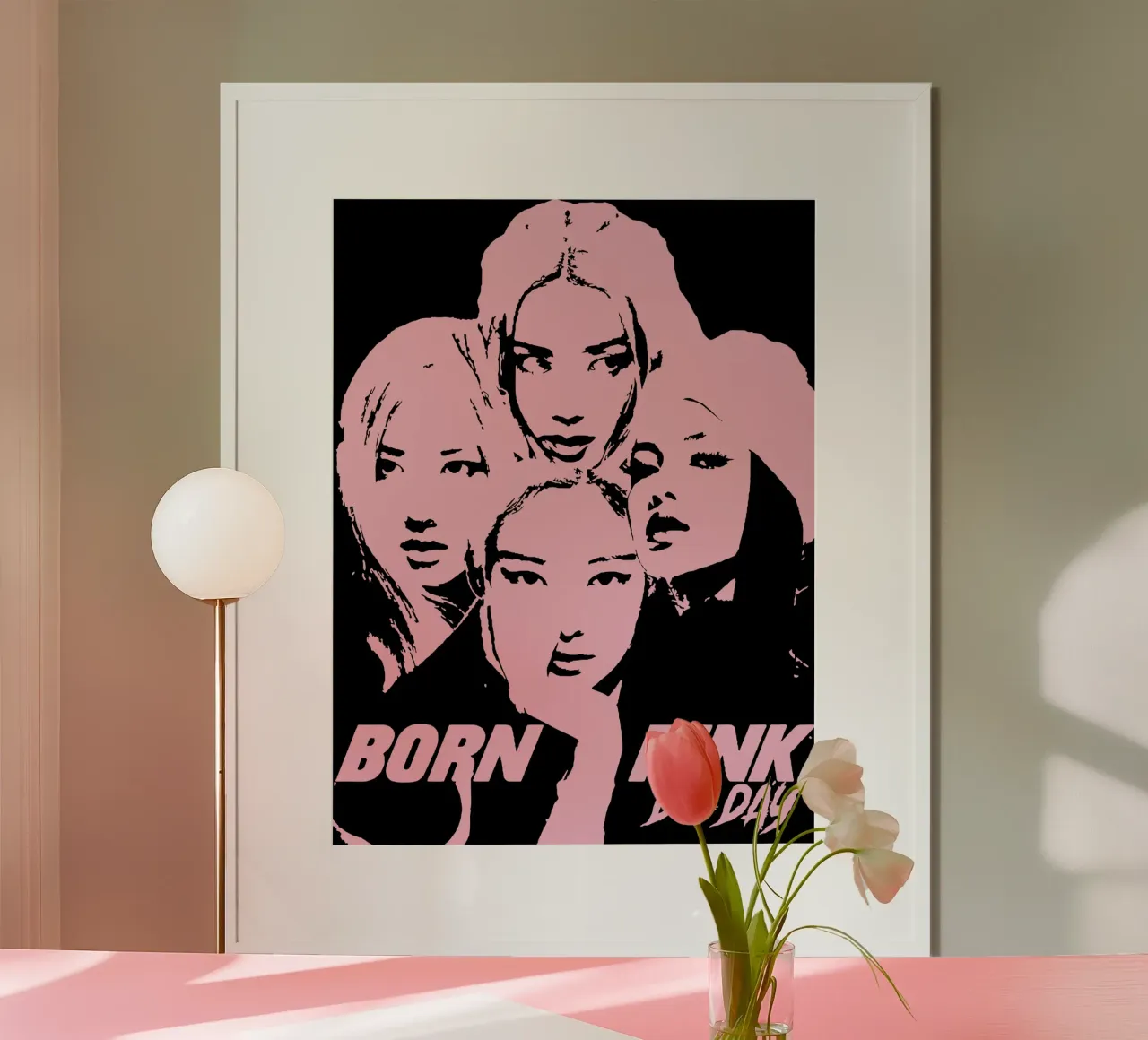 Silhouette Viso Nero Rosa poster da grass.studio_