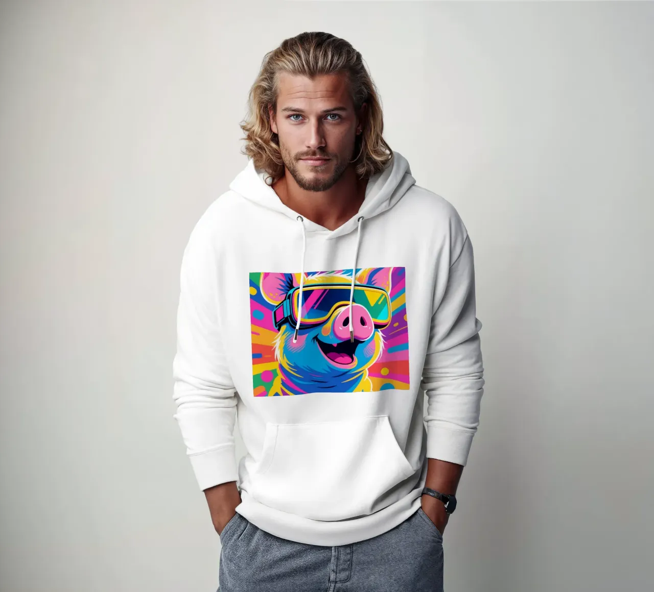 Color Piggy VR Tech felpa con cappuccio da knowledge