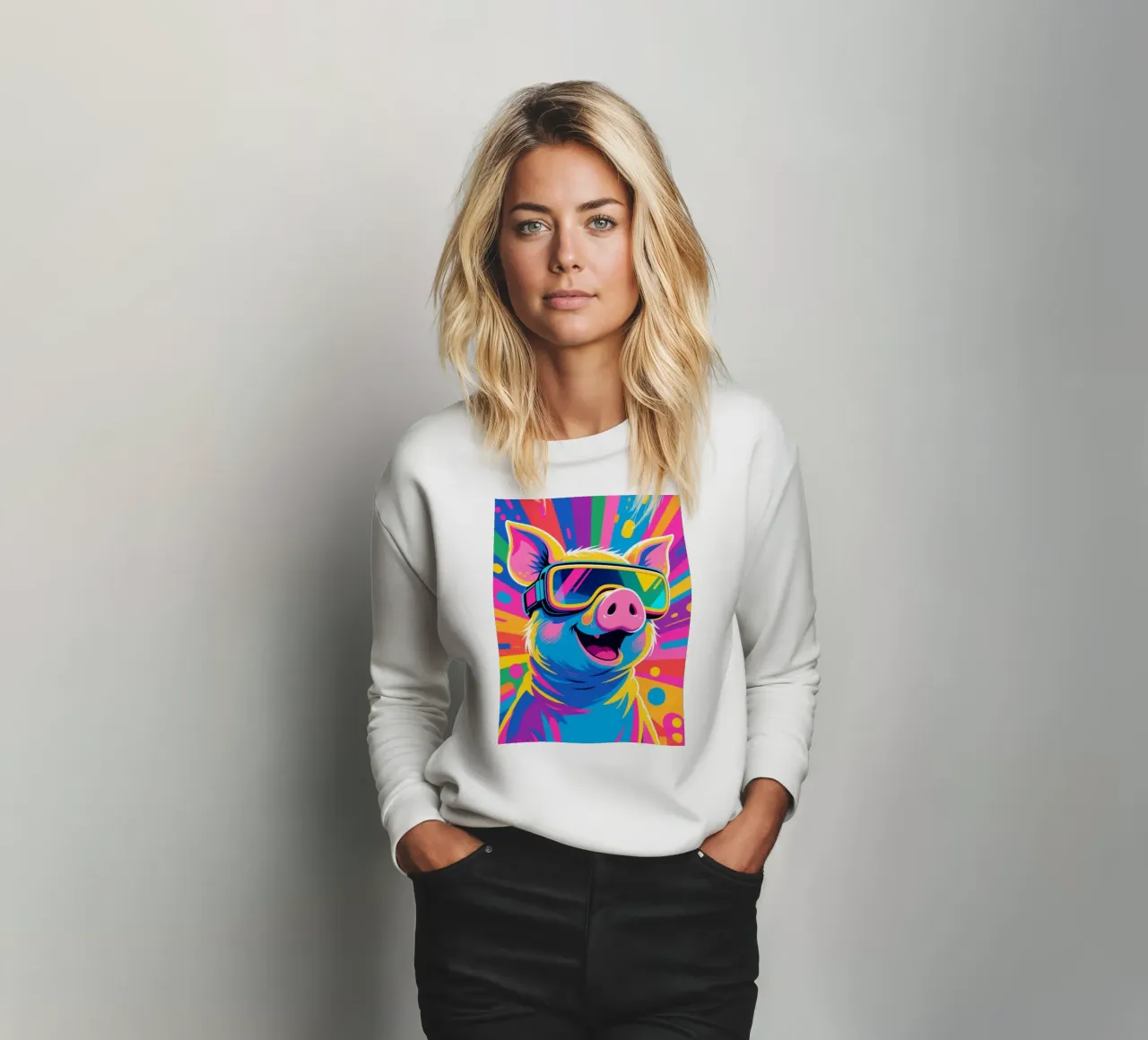 Color Piggy VR Tech felpa da knowledge