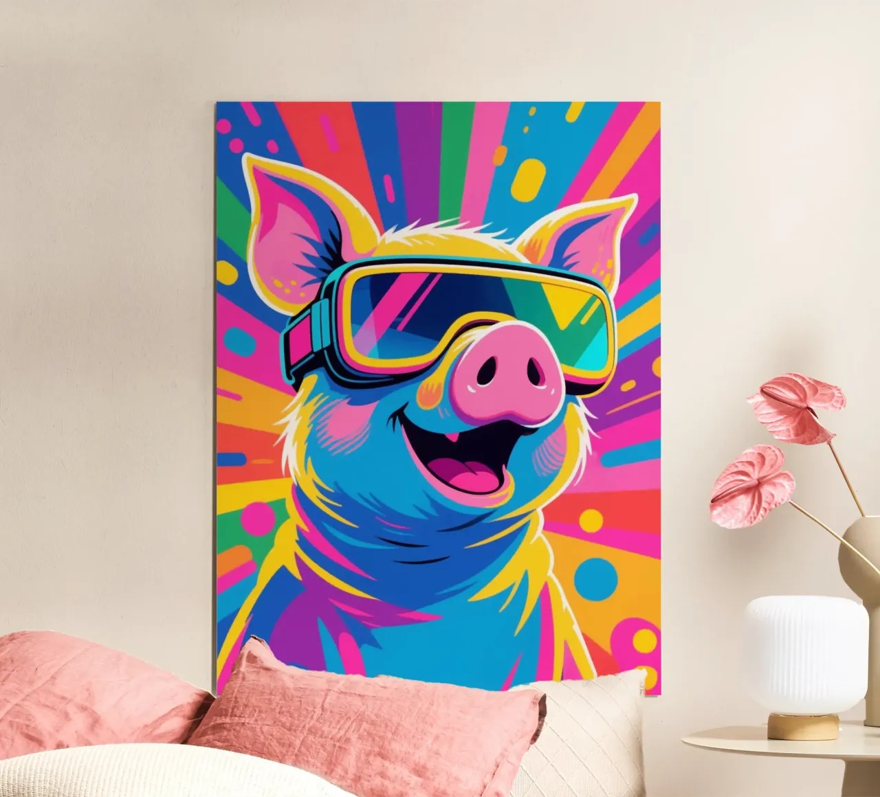 Color Piggy VR Tech poster con telaio in alluminio da knowledge