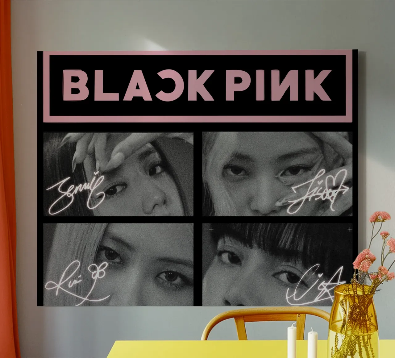 Ogen Dansen Blackpink canvas met Baklijst van grass.studio_