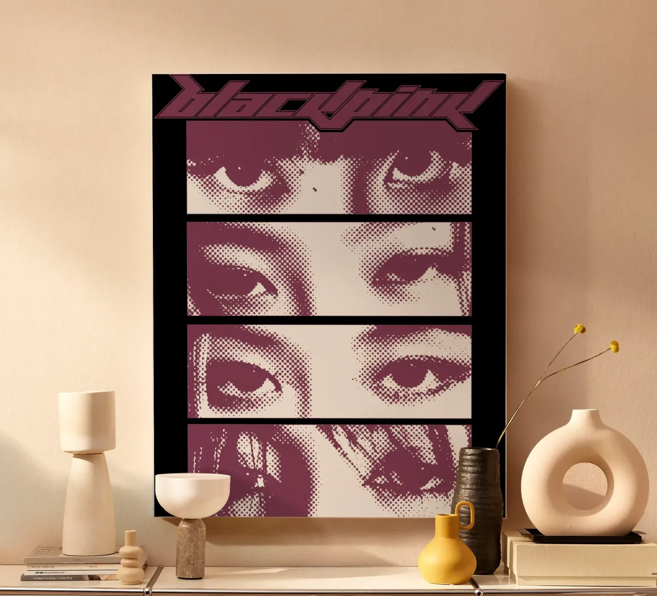 Occhi K-pop Blackpink tela con Cornice a cassetta da grass.studio_