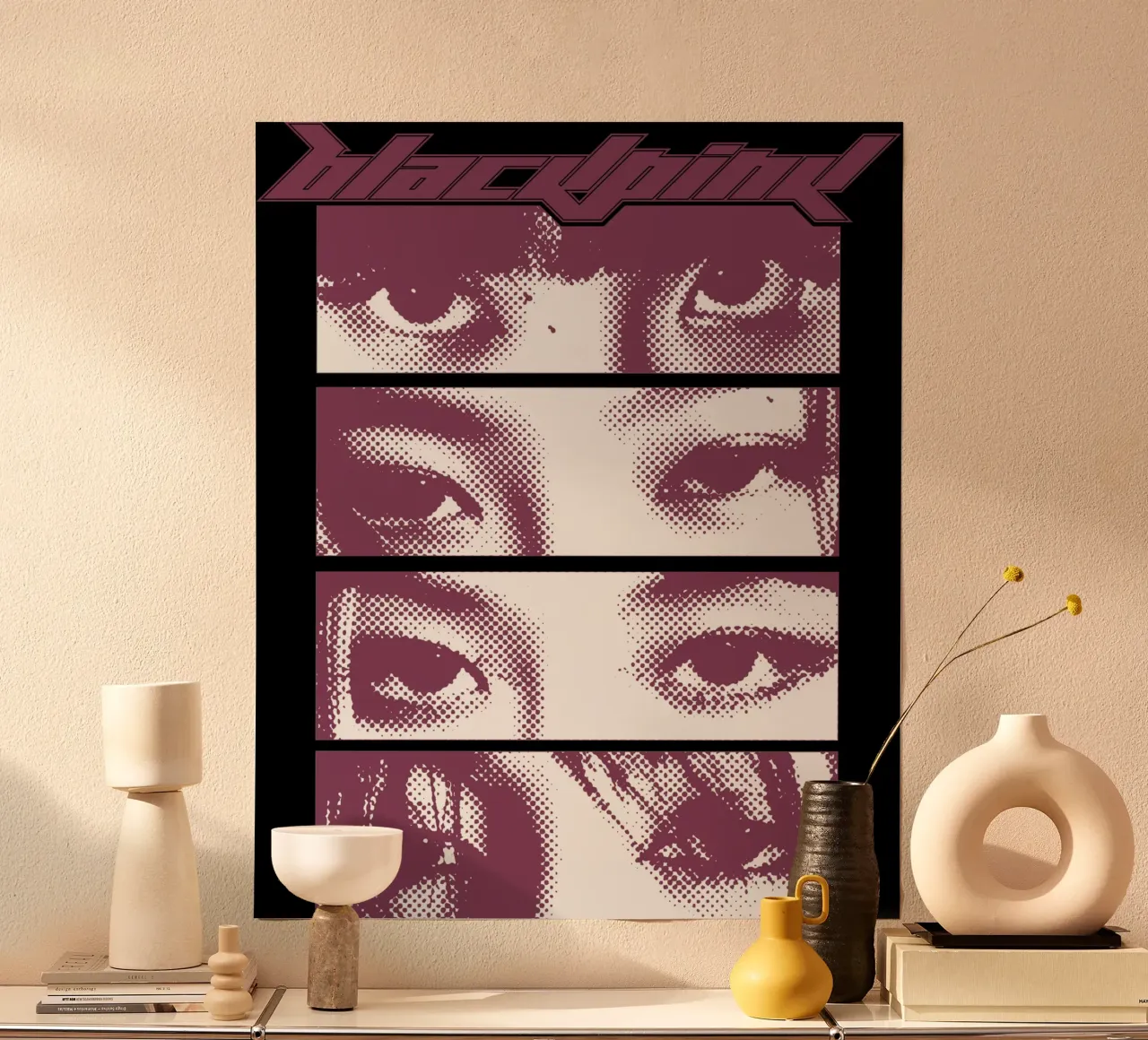 Occhi K-pop Blackpink poster con telaio in plastica da grass.studio_