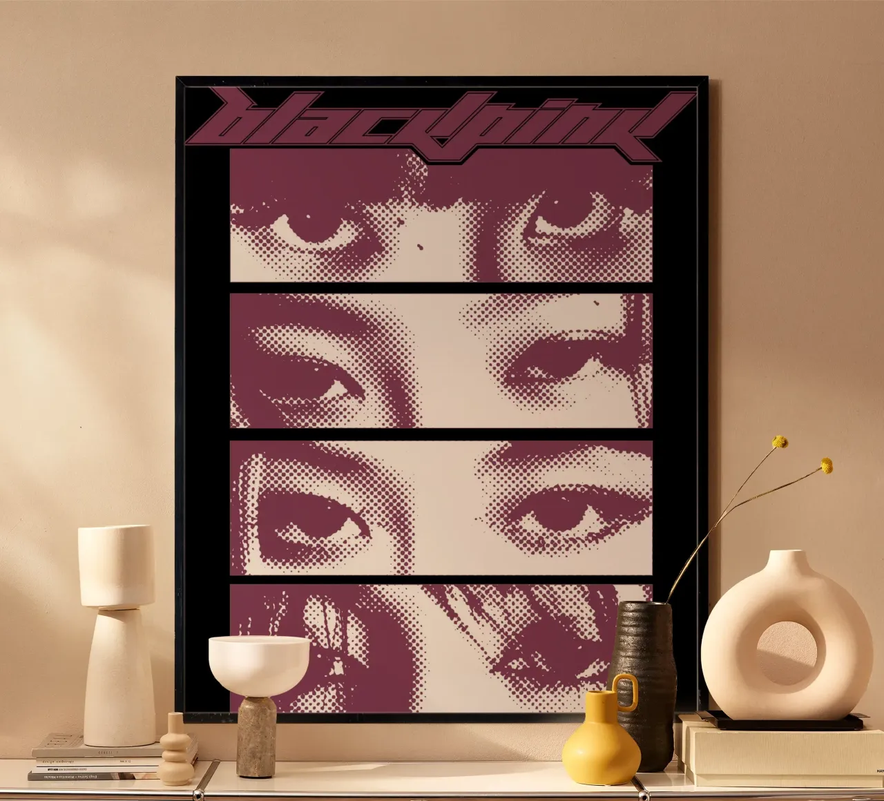 Occhi K-pop Blackpink poster con telaio in plastica da grass.studio_