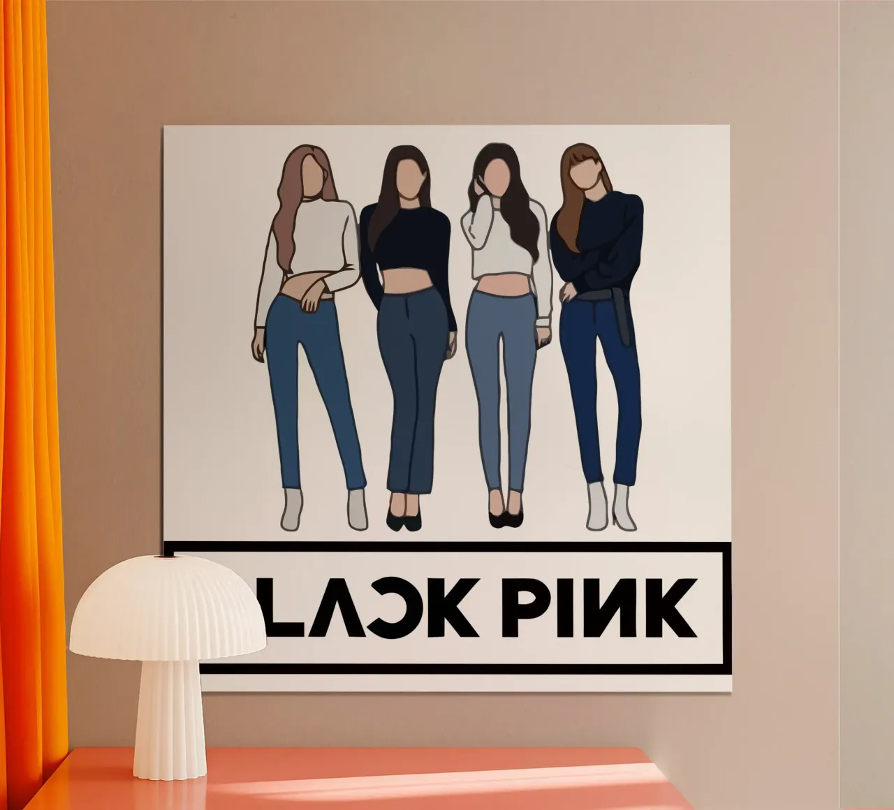 Blackpink K-pop poster con telaio in legno da grass.studio_