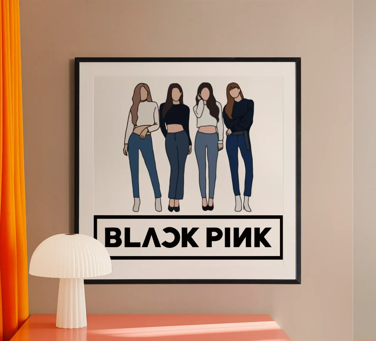 Blackpink K-pop poster con telaio in legno da grass.studio_