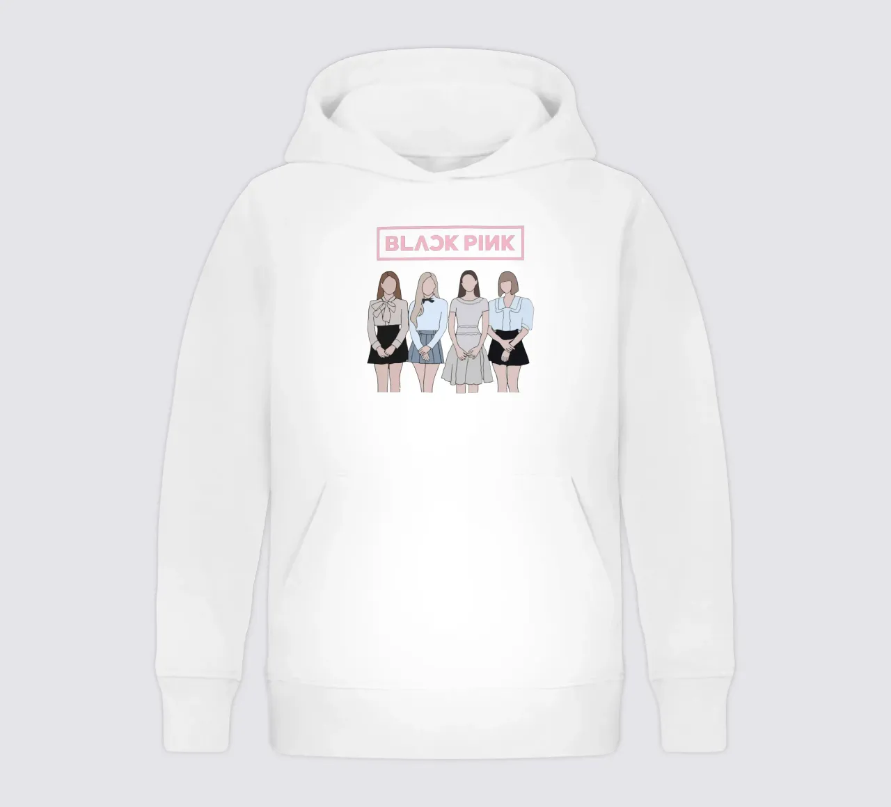 Vettore piatto K-pop Blackpink felpa bambino con cappuccio da igoshdesigns