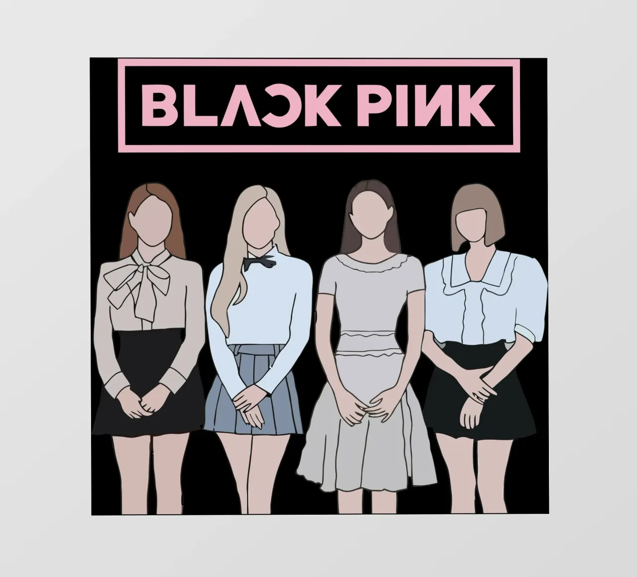 Vettore piatto K-pop Blackpink telo in pvc da igoshdesigns