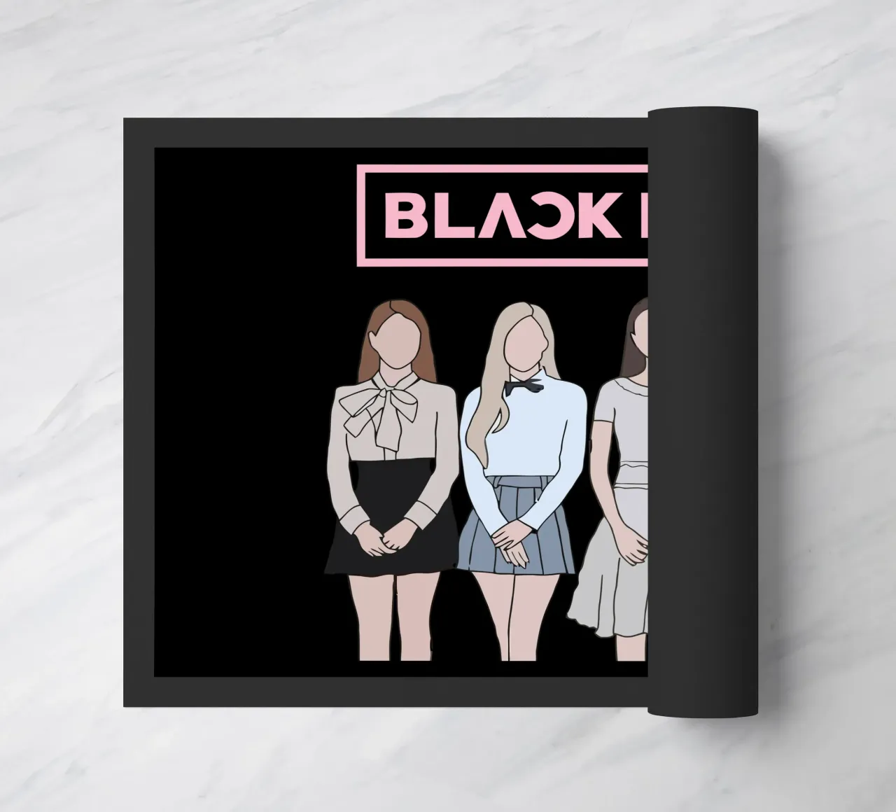 Vettore piatto K-pop Blackpink zerbino da igoshdesigns